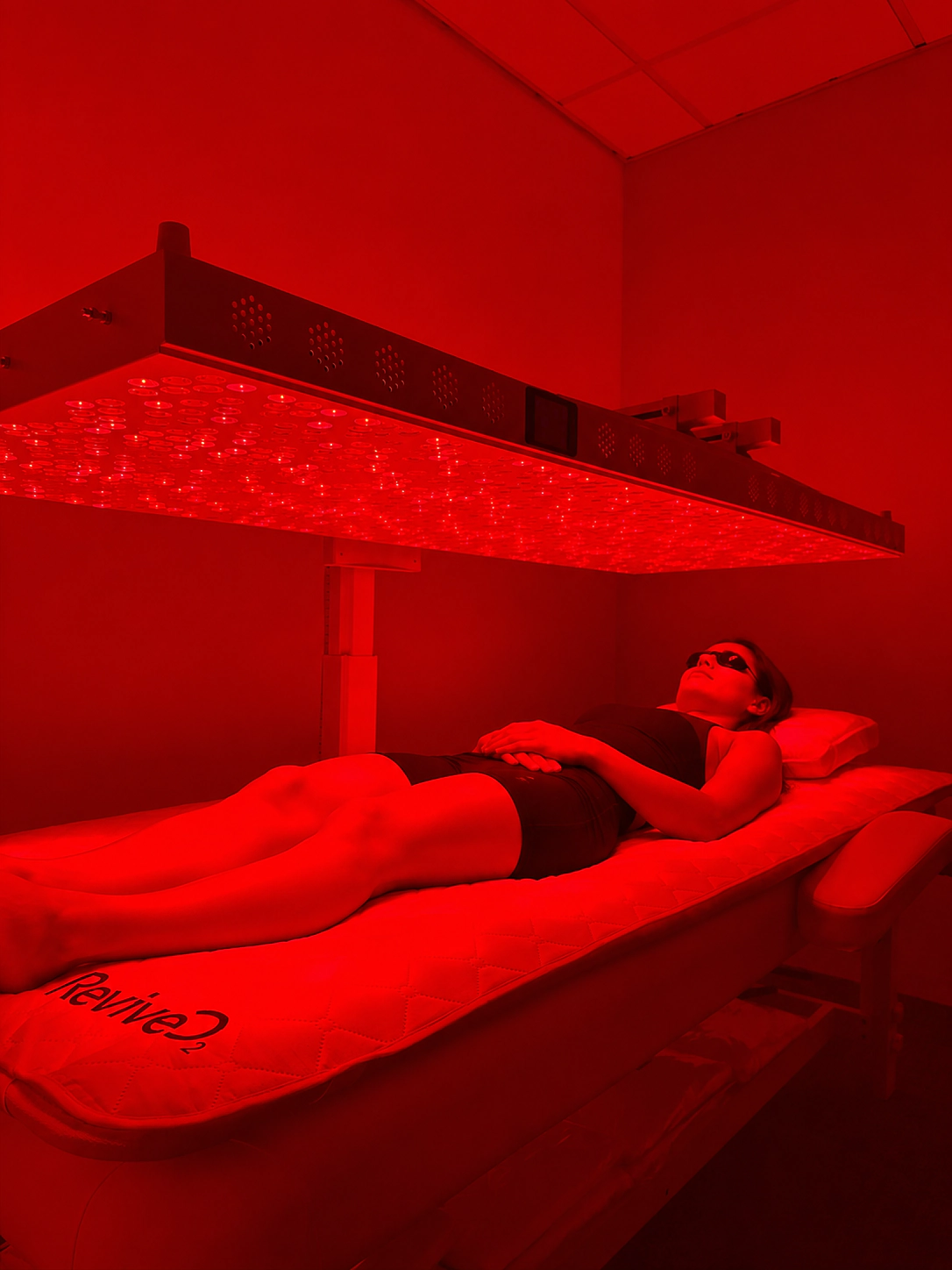 The Red Light and PEMF therapy bed at ReviveO2 in Littlehampton